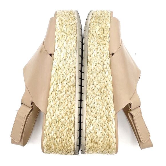 Vince Jesson Platform Sandals Nude Taupe Leather Cross Strap Flatform Size 8 - Picture 9 of 16